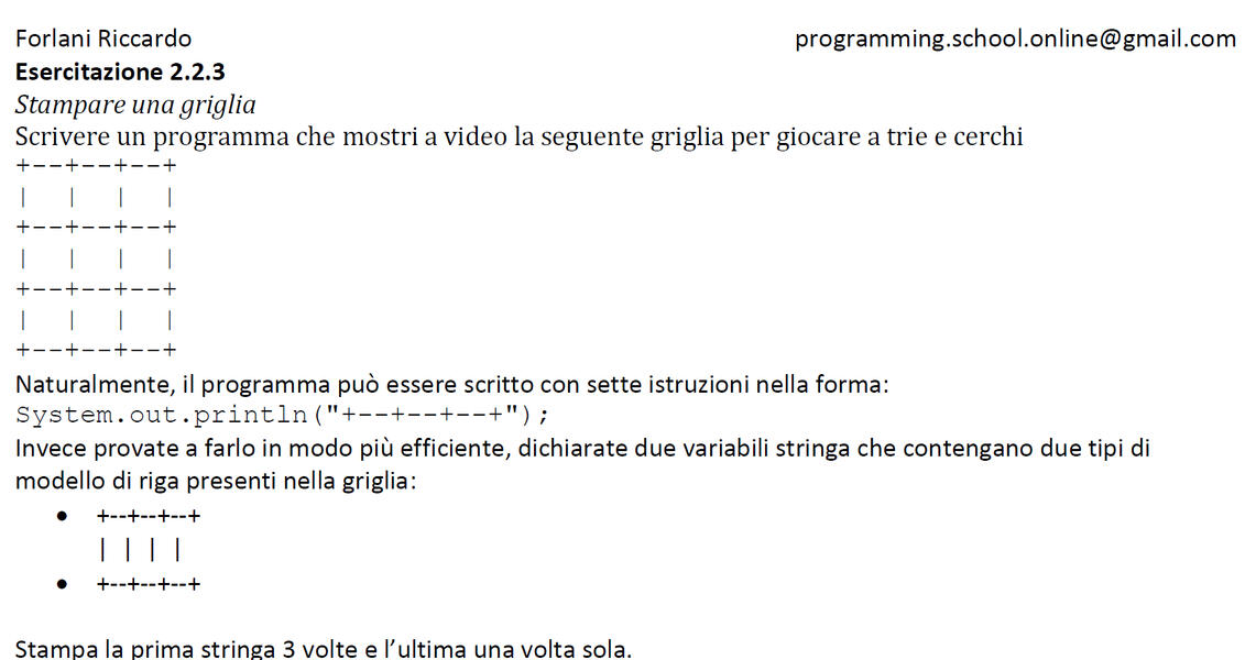 Esercizi con suggerimenti
